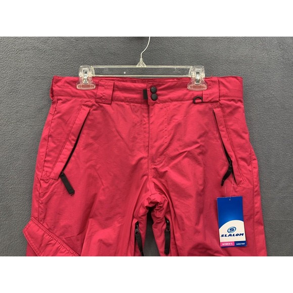 Slalom Womens Insulated Cargo Snow Pants Bright Rose Pink Medium Water Resistant - Picture 8 of 16